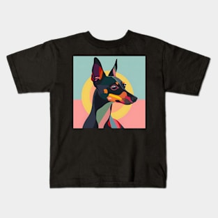 Retro Manchester Terrier: Pastel Pup Revival Kids T-Shirt